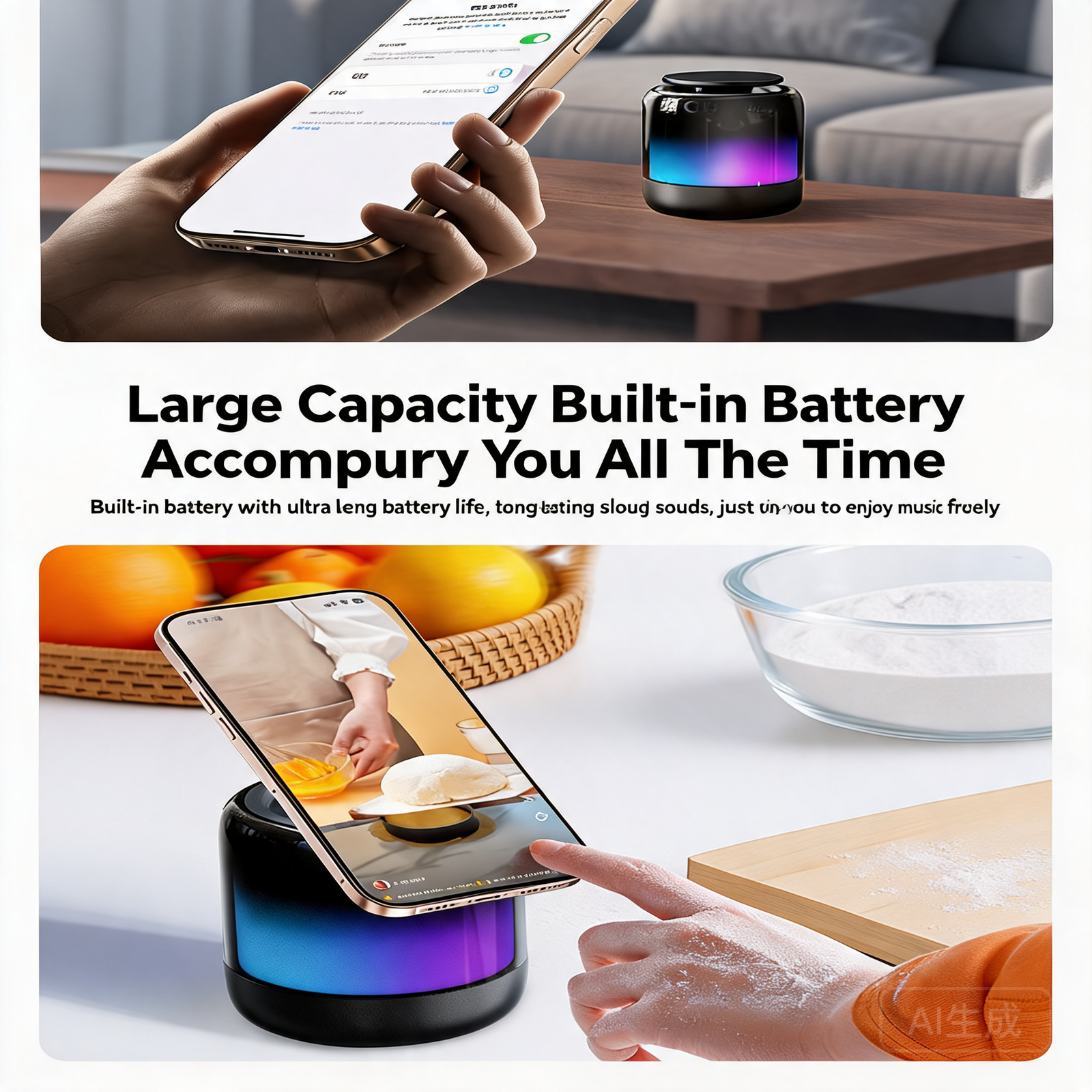 LumiDock Q28 3-in-1 RGB Bluetooth Speaker & Magnetic Phone Stand