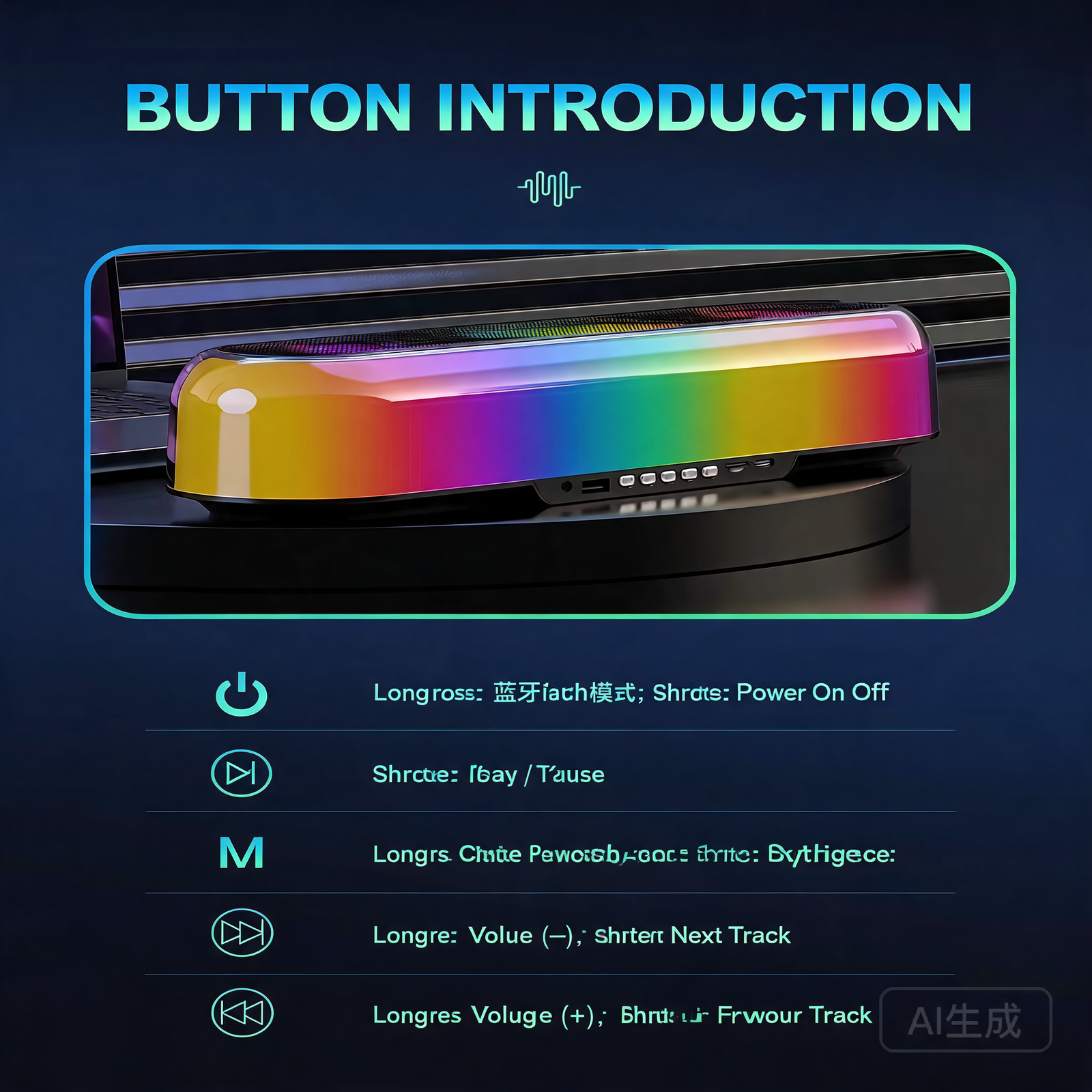 GlowBeat V10 RGB Bluetooth Speaker with TWS Pairing