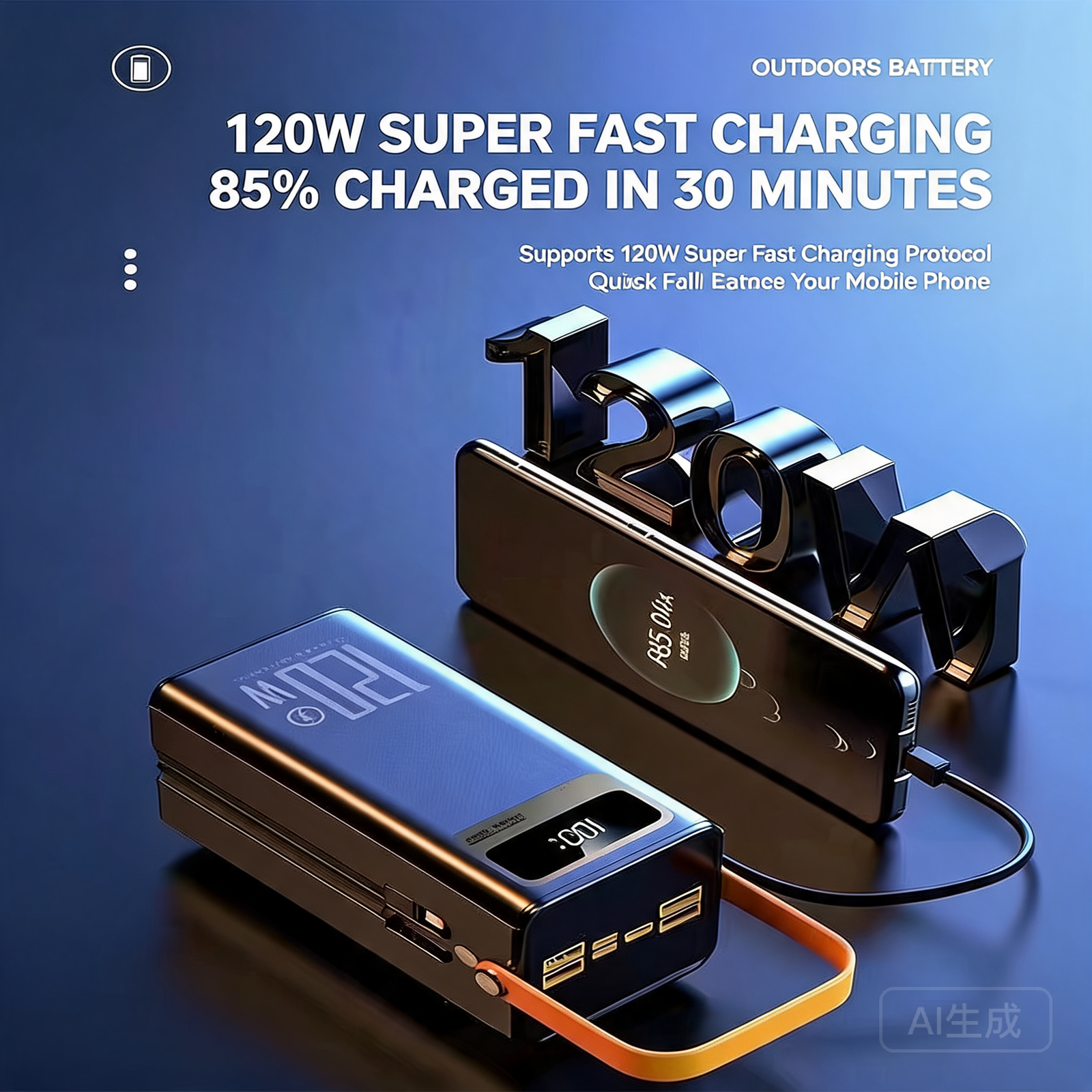 Fidora 120W Outdoor Fast Charging Power Bank 50000mAh