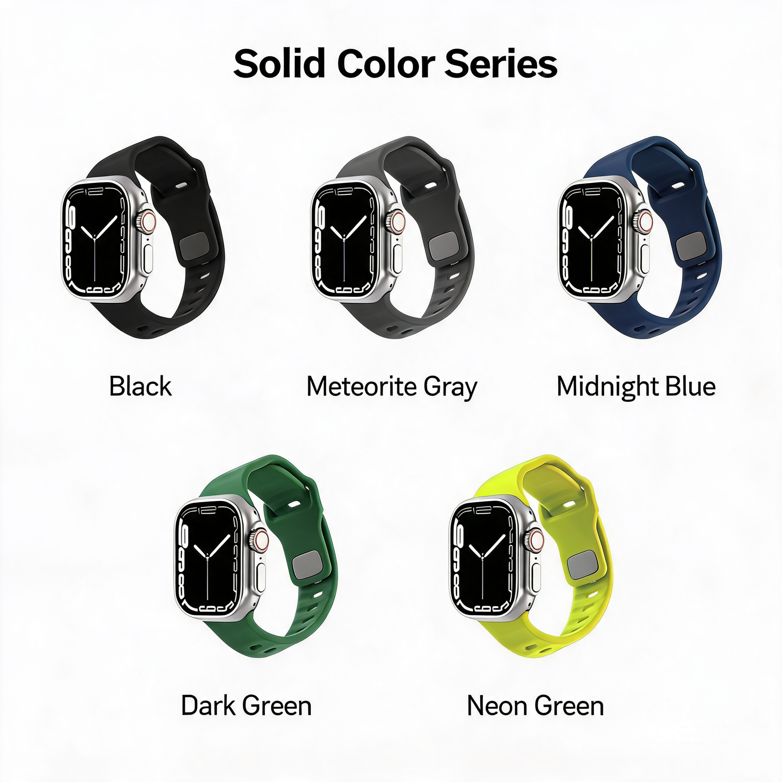 Contour-Fit Cutout Silicone Sport Band for Apple Watch