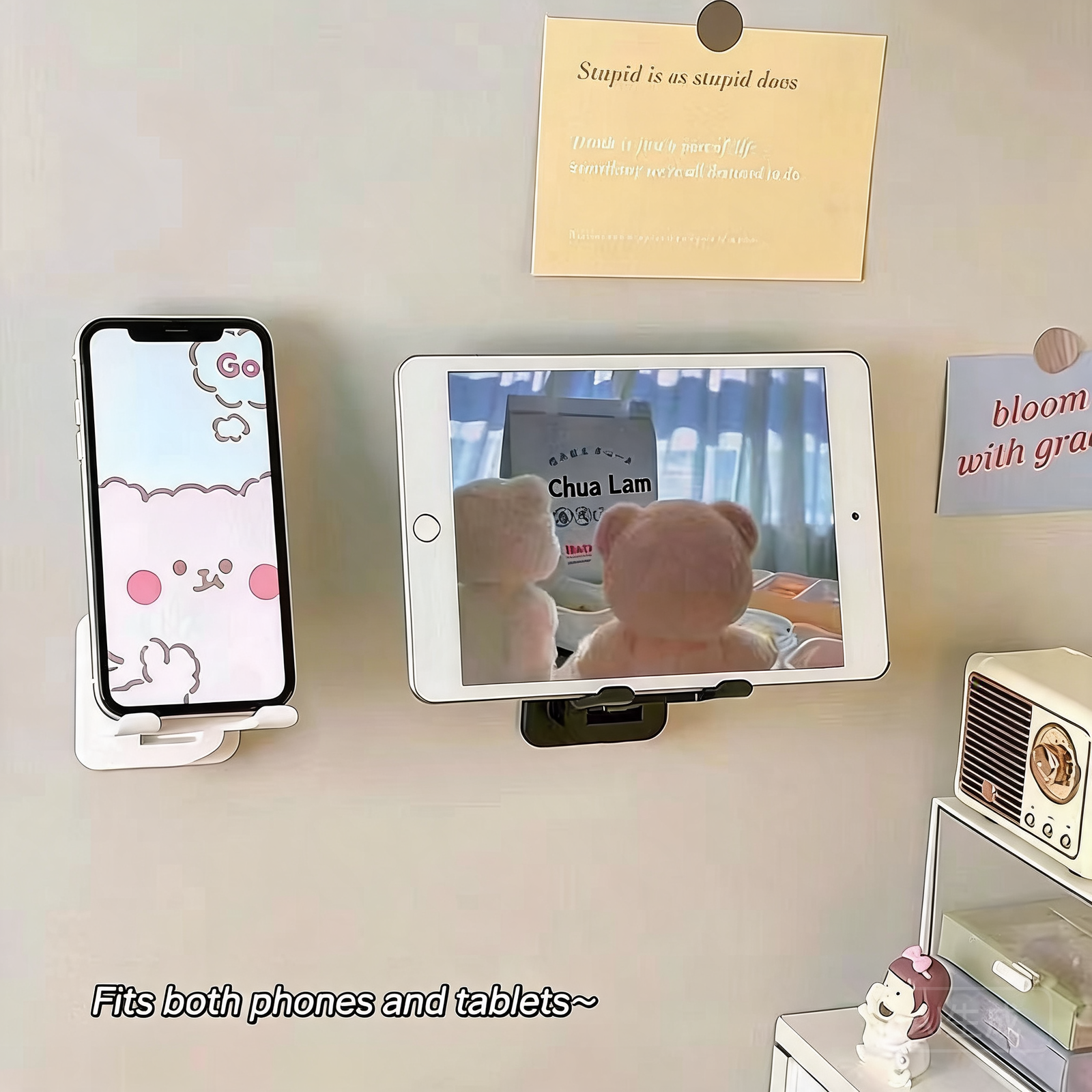 FlexiMount No-Drill Foldable Wall Phone Holder
