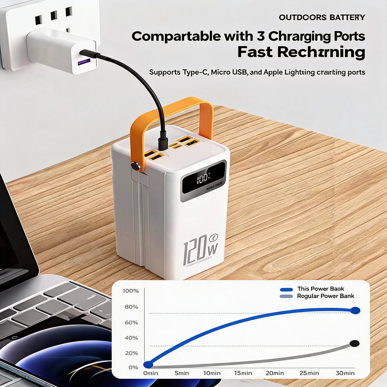 Fidora 120W Outdoor Fast Charging Power Bank 50000mAh