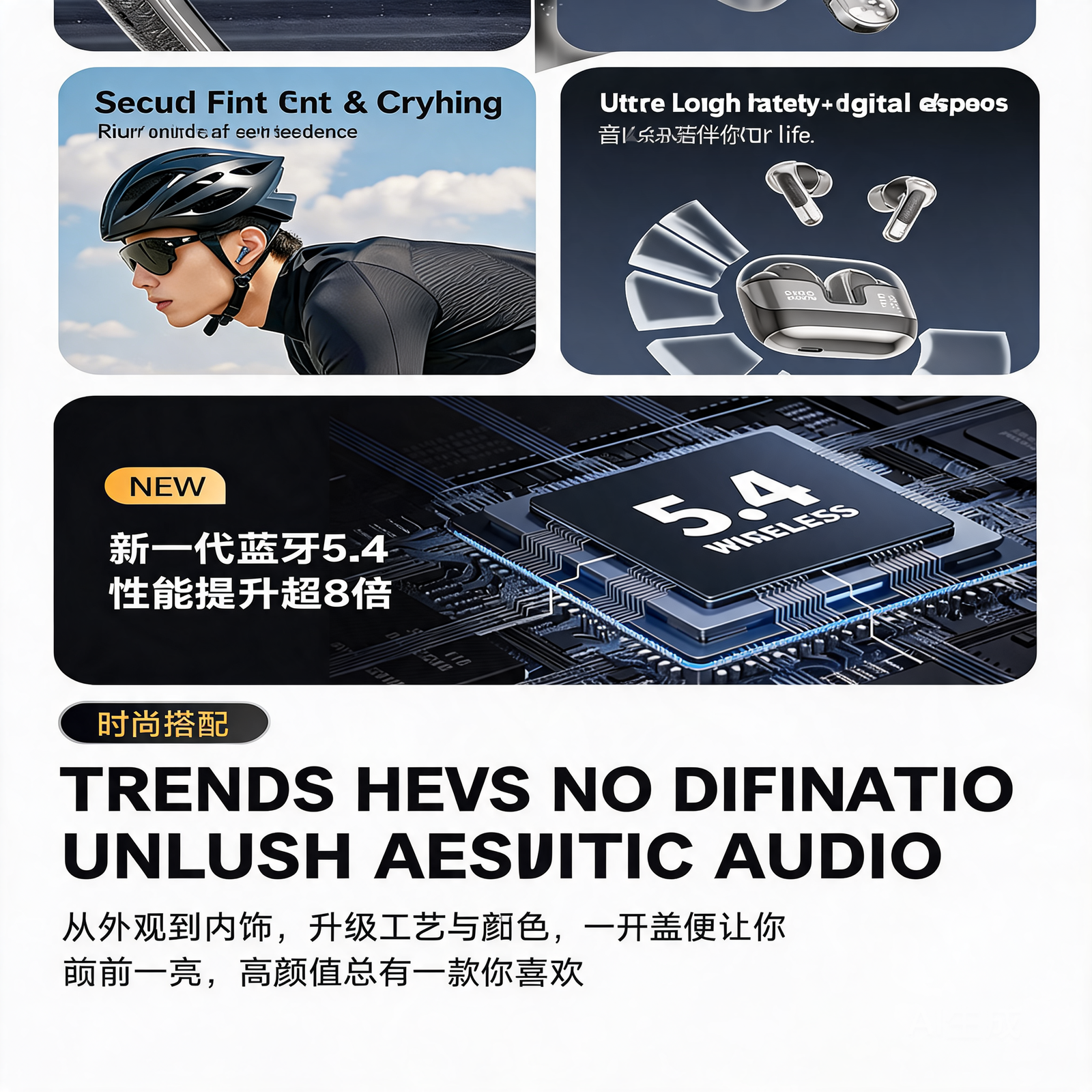 Q78 Wireless Bluetooth 5.4 Earbuds with AI Noise Reduction & LED Display