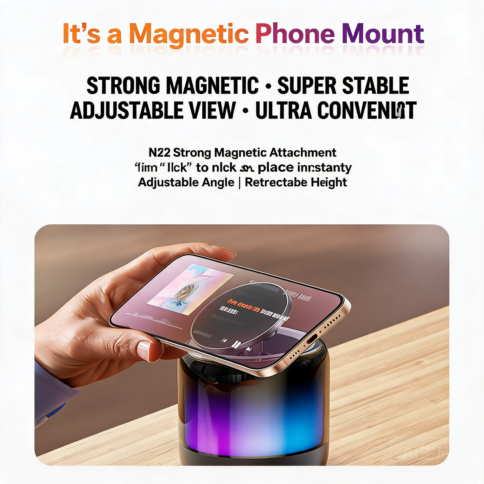LumiDock Q28 3-in-1 RGB Bluetooth Speaker & Magnetic Phone Stand
