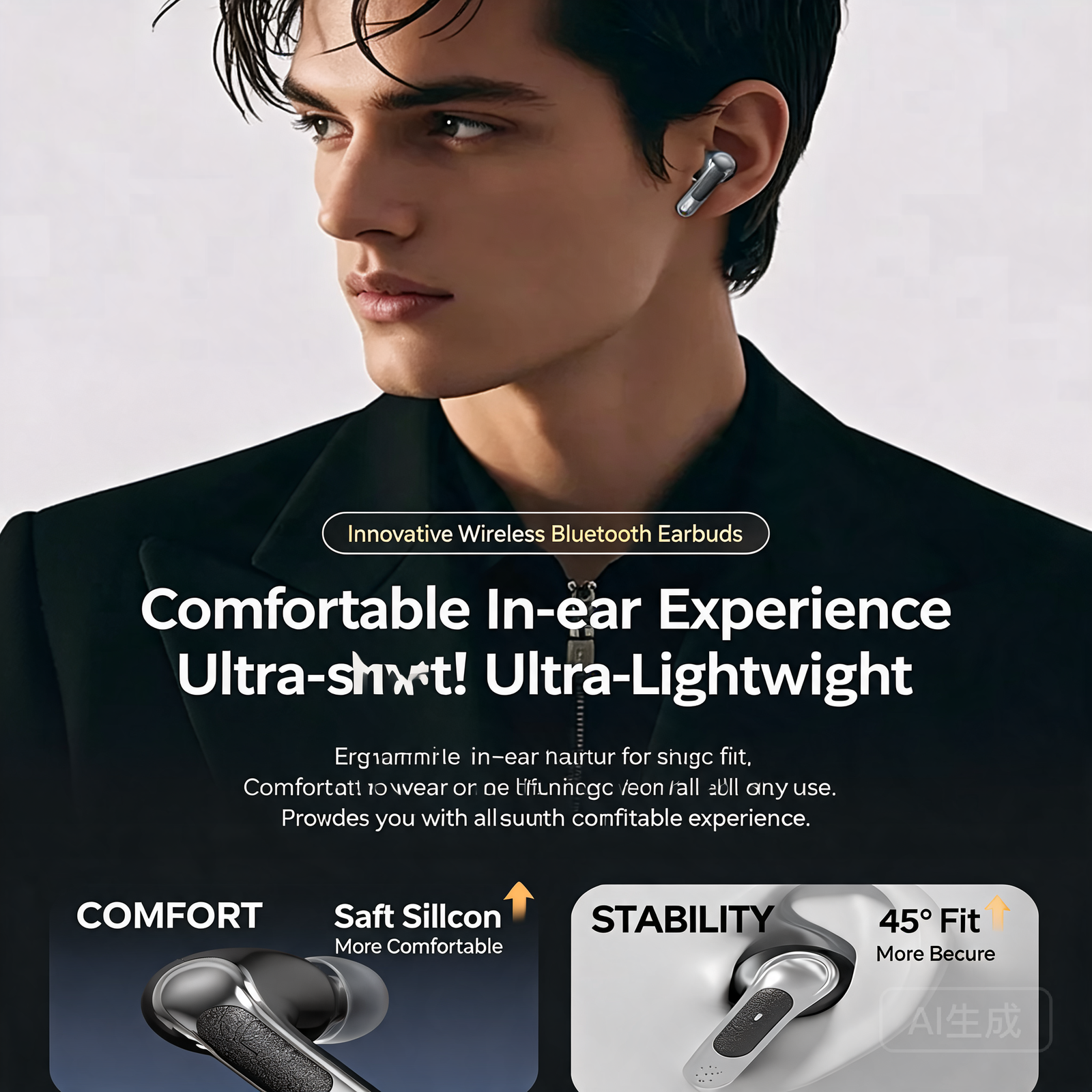 Q78 Wireless Bluetooth 5.4 Earbuds with AI Noise Reduction & LED Display