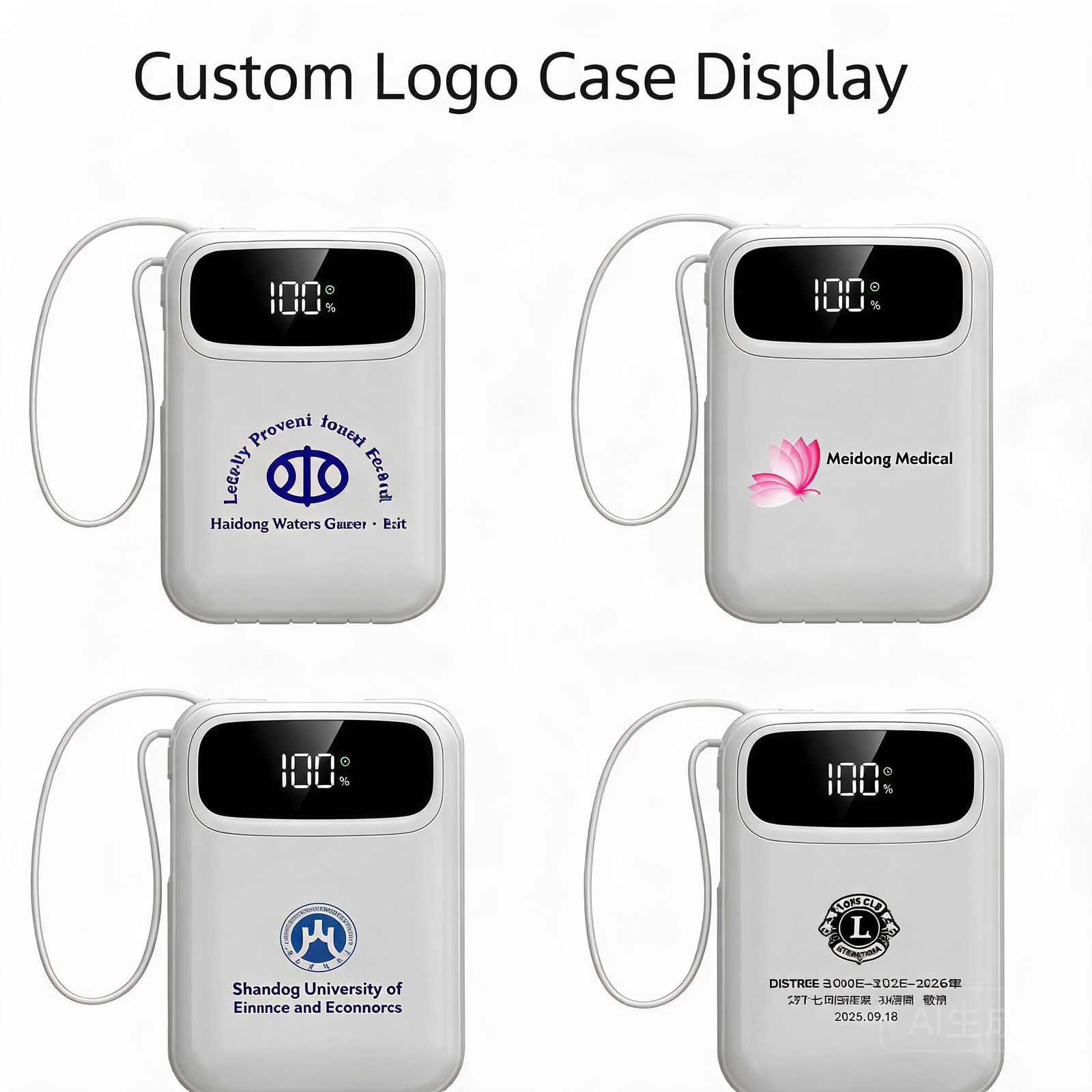 20000mAh 4-in-1 Built-In Cable Fast Charging Power Bank with LED Display