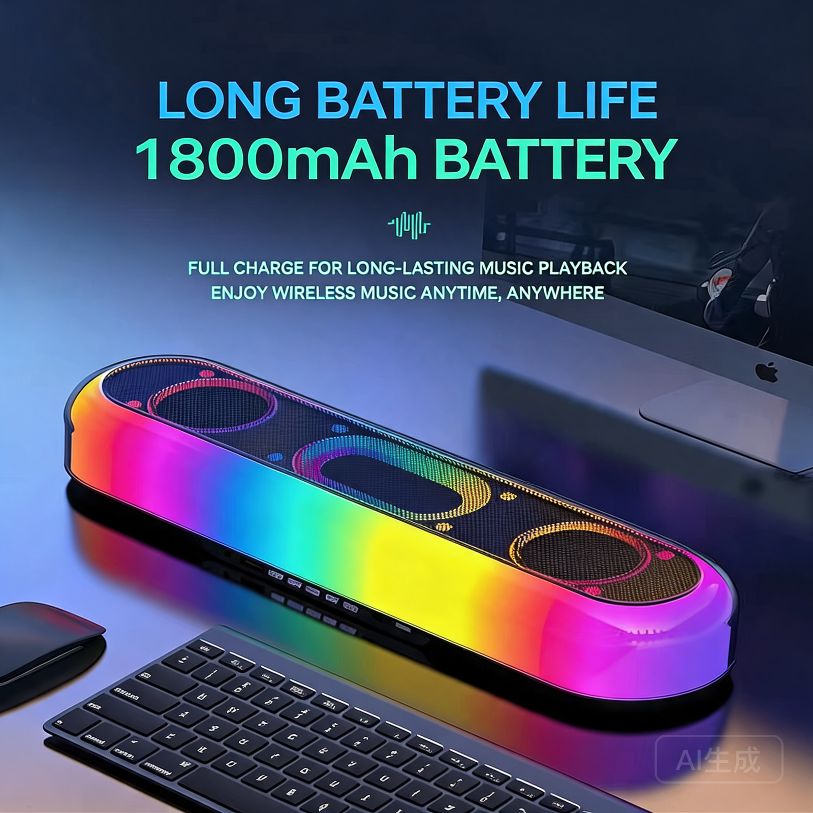 GlowBeat V10 RGB Bluetooth Speaker with TWS Pairing