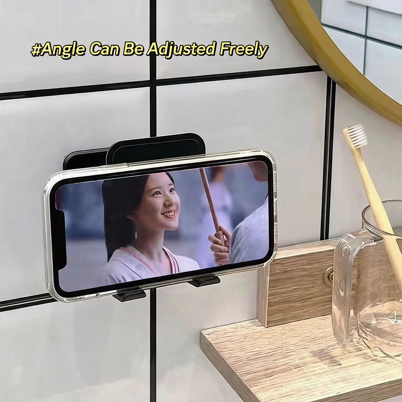 FlexiMount No-Drill Foldable Wall Phone Holder
