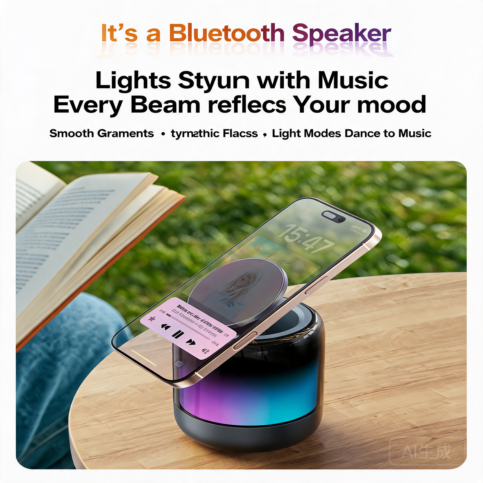 LumiDock Q28 3-in-1 RGB Bluetooth Speaker & Magnetic Phone Stand