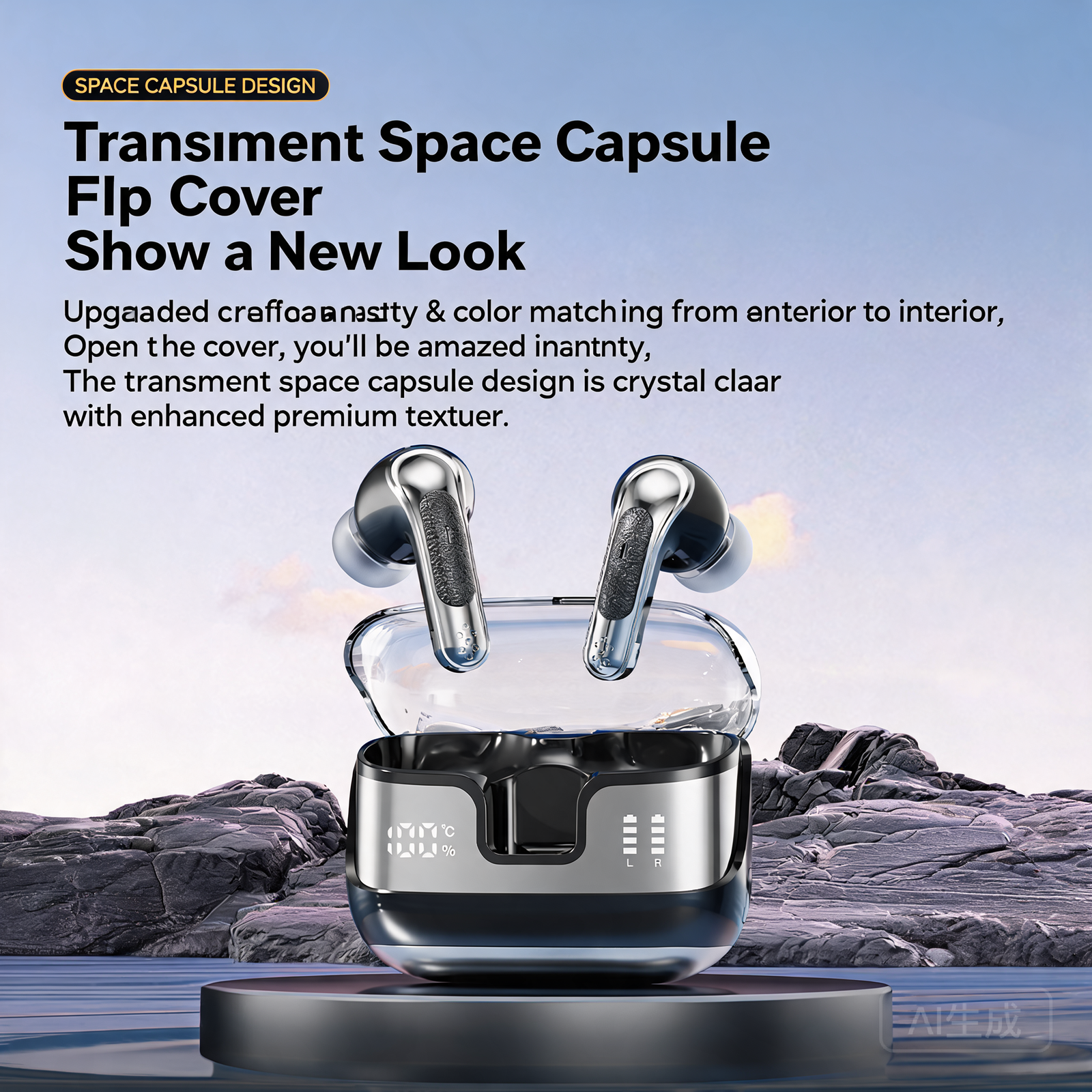 Q78 Wireless Bluetooth 5.4 Earbuds with AI Noise Reduction & LED Display