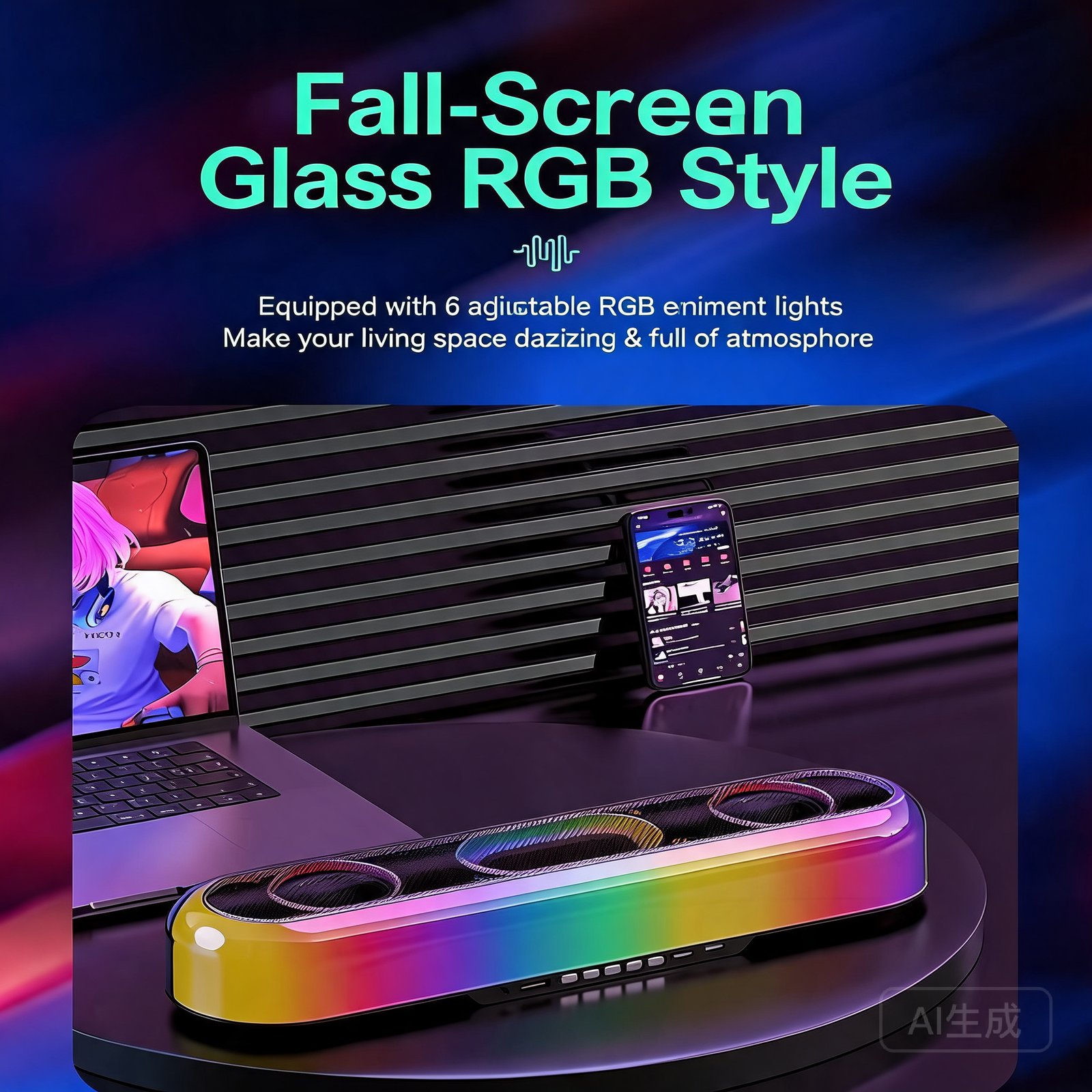 GlowBeat V10 RGB Bluetooth Speaker with TWS Pairing