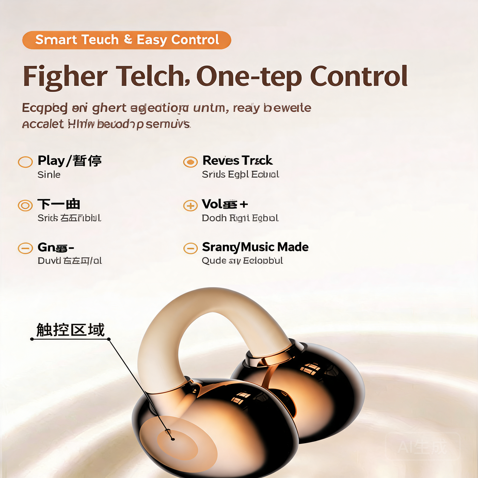 B47 Open-Ear Clip-On Wireless Earbuds with ENC and Digital Display