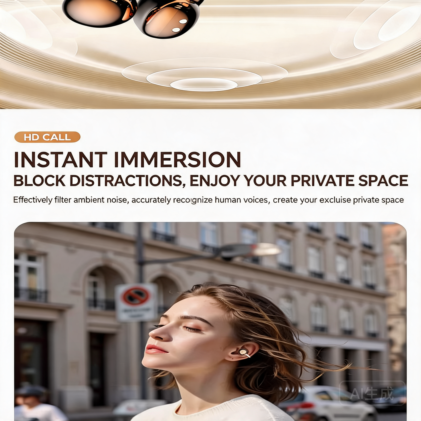 B47 Open-Ear Clip-On Wireless Earbuds with ENC and Digital Display