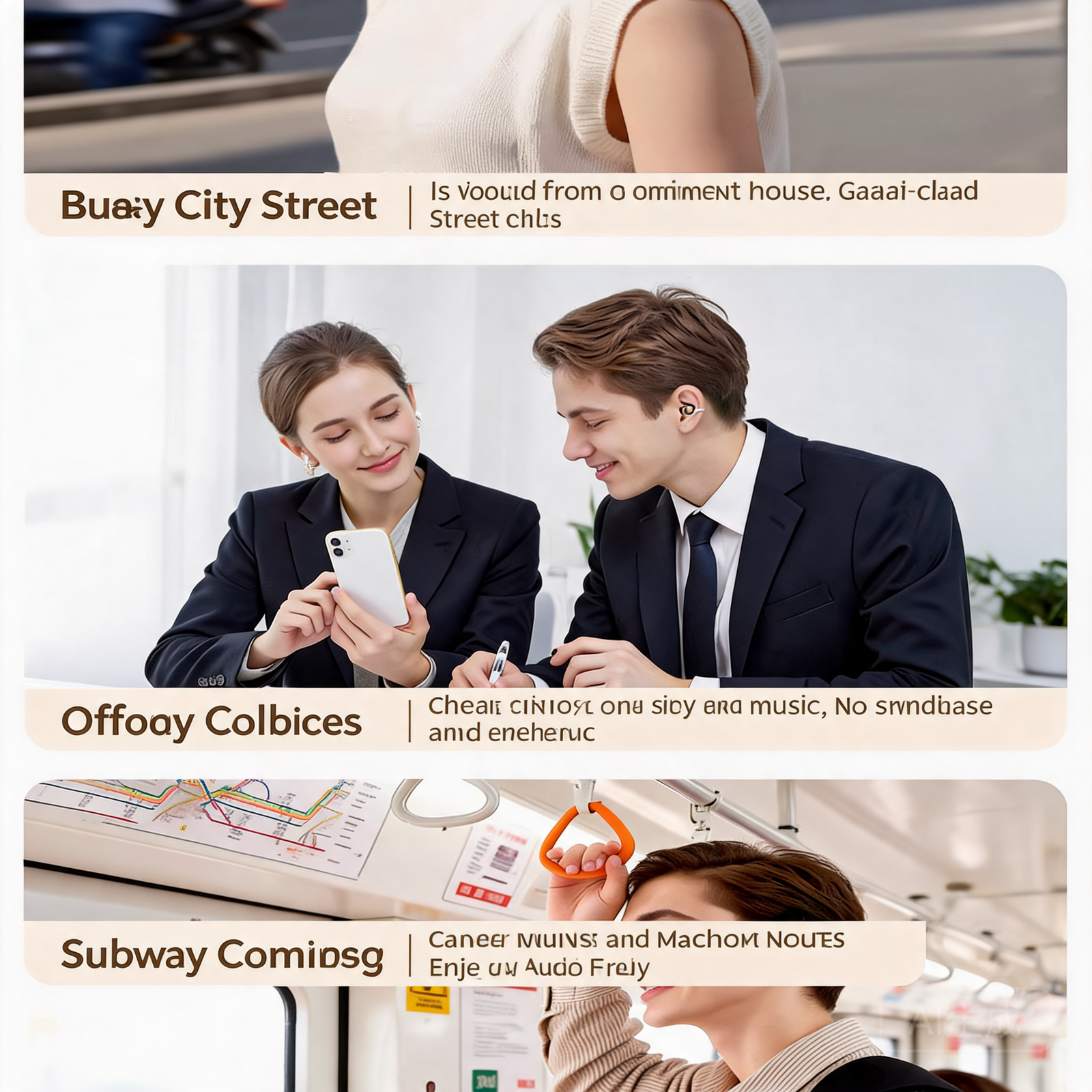 B47 Open-Ear Clip-On Wireless Earbuds with ENC and Digital Display